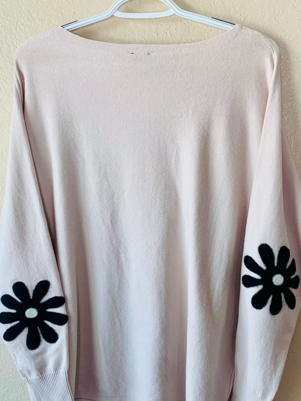 AAEDA Cream Black Retro Indie Daisy Dolman Sleeve Sweater Size L - Picture 6 of 9